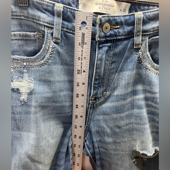 Abercrombie & Fitch Bling Crystal skinny Jeans Womens 10 Stretch Distressed 1987 - Picture 6 of 11